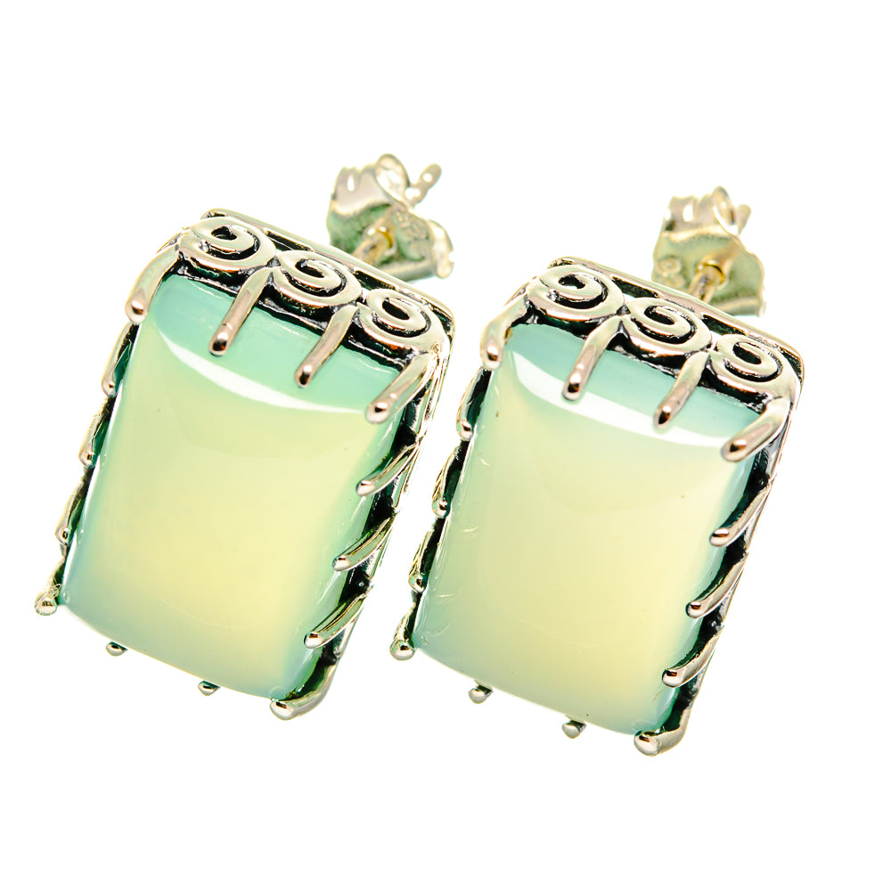 Aqua Chalcedony Earrings handcrafted by Anasilvercos - EARR419317