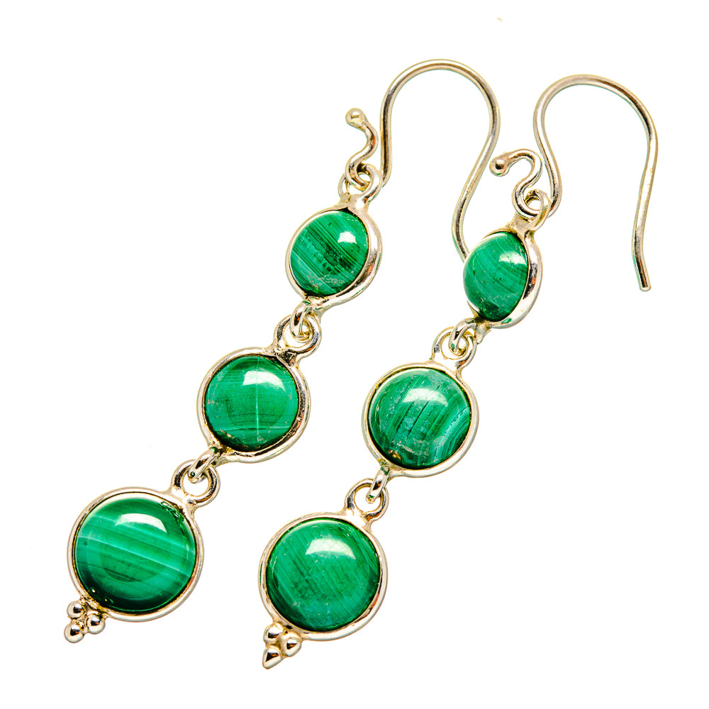 Malachite Earrings handcrafted by Anasilvercos - EARR419322