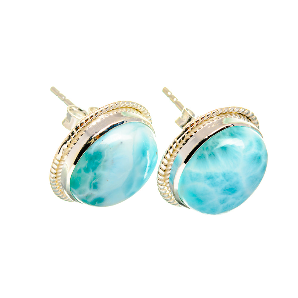 Larimar Earrings handcrafted by Anasilvercos - EARR419336