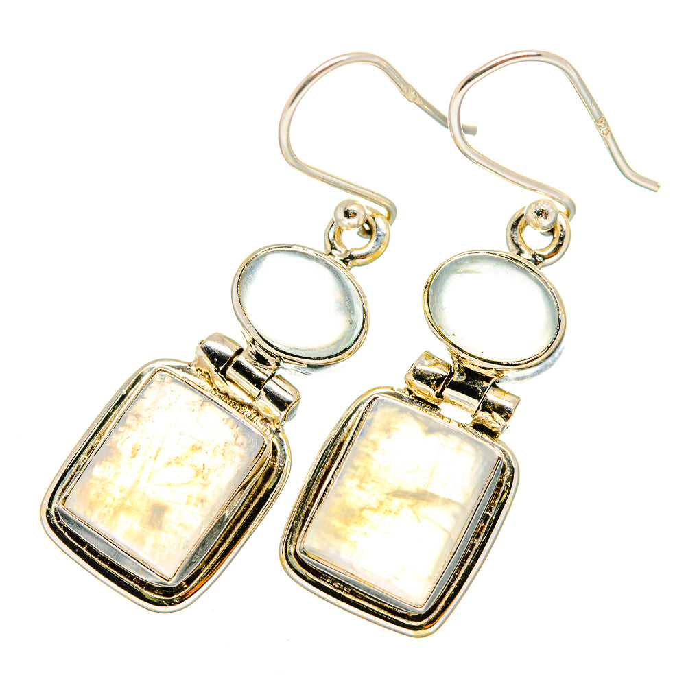 Rainbow Moonstone Earrings handcrafted by Anasilvercos - EARR419344
