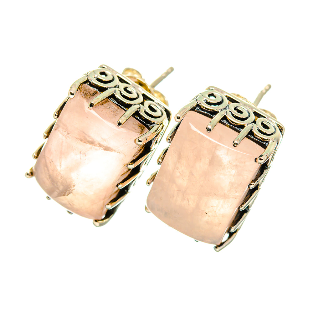 Rose Quartz Earrings handcrafted by Anasilvercos - EARR419347