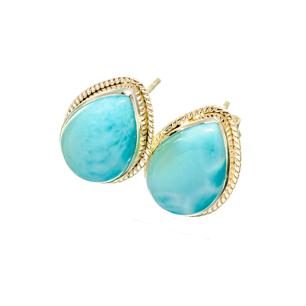 Larimar Earrings handcrafted by Anasilvercos - EARR419348