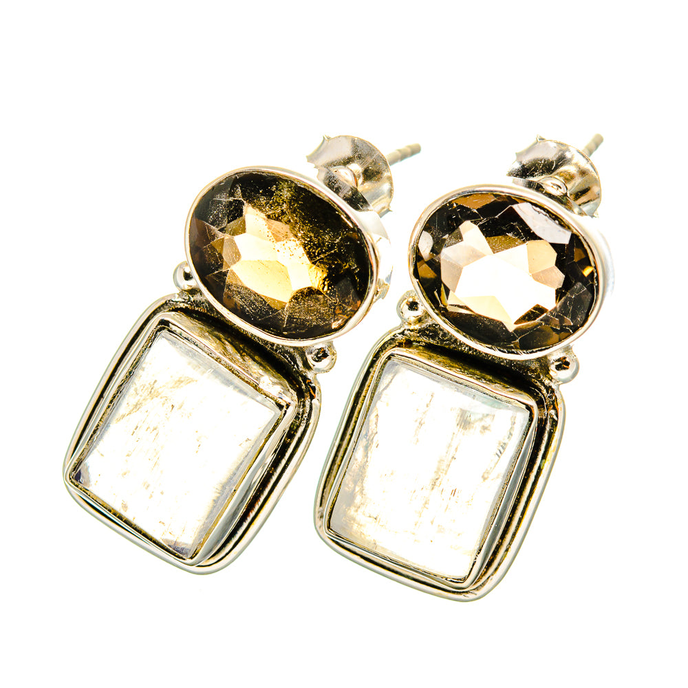 Rainbow Moonstone Earrings handcrafted by Anasilvercos - EARR419352