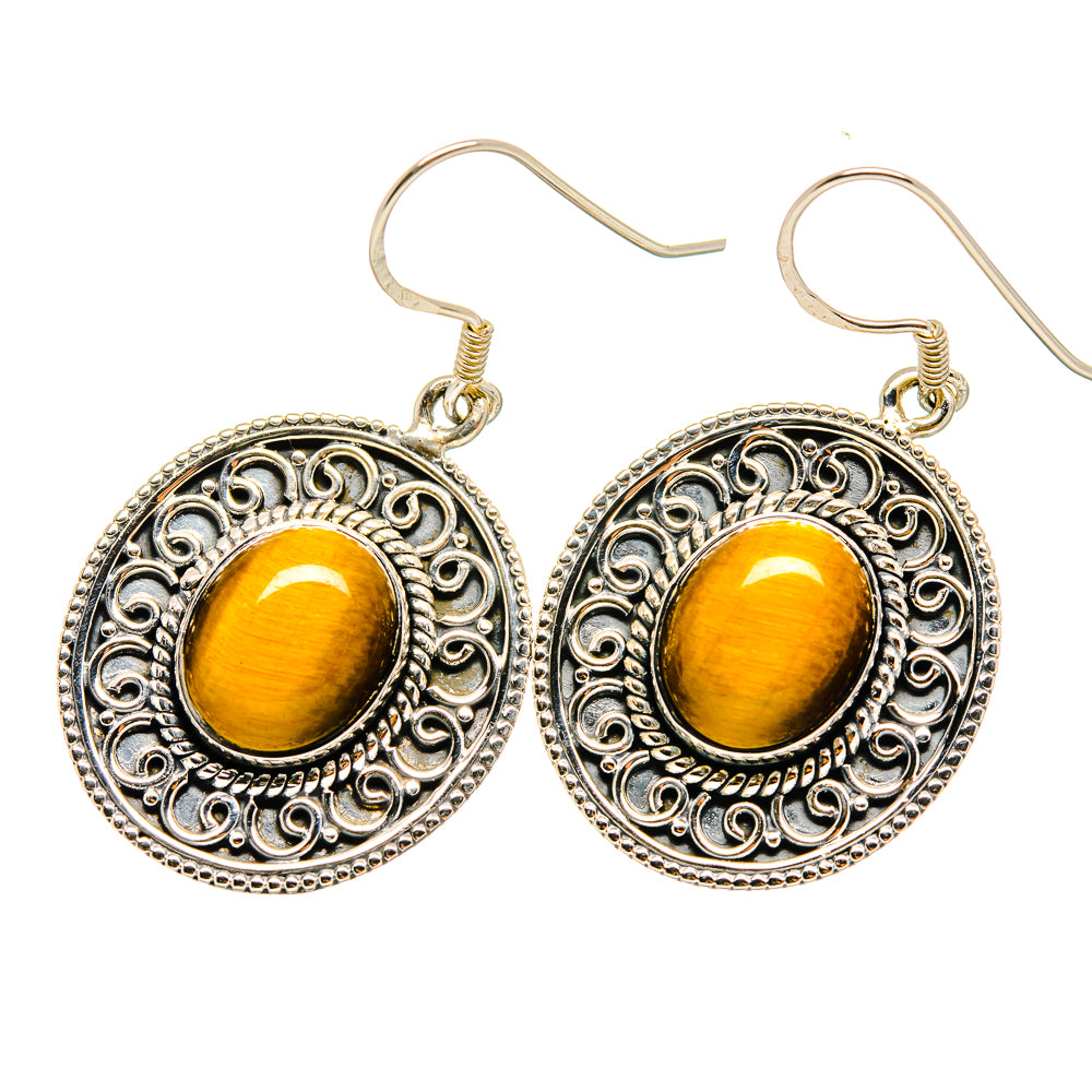 Tiger Eye Earrings handcrafted by Anasilvercos - EARR419355