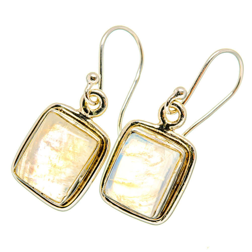 Rainbow Moonstone Earrings handcrafted by Anasilvercos - EARR419365