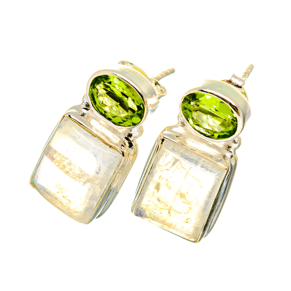 Rainbow Moonstone Earrings handcrafted by Anasilvercos - EARR419382