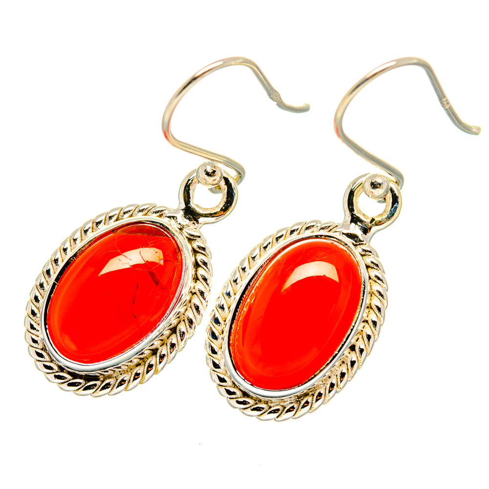 Red Onyx Earrings handcrafted by Anasilvercos - EARR419383