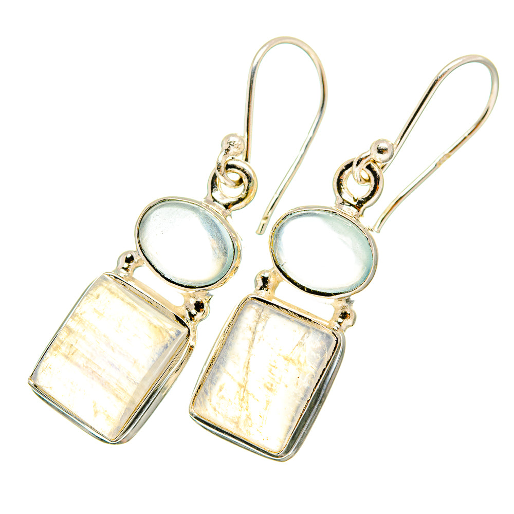 Rainbow Moonstone Earrings handcrafted by Anasilvercos - EARR419399