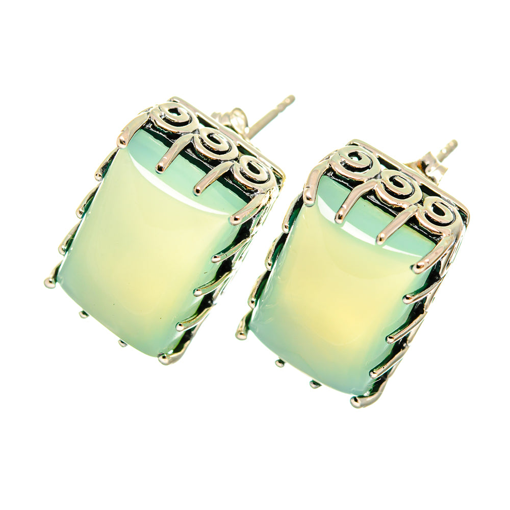 Aqua Chalcedony Earrings handcrafted by Anasilvercos - EARR419408