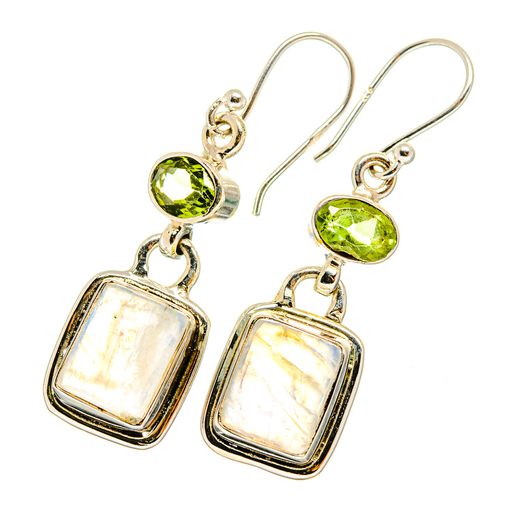 Rainbow Moonstone Earrings handcrafted by Anasilvercos - EARR419419