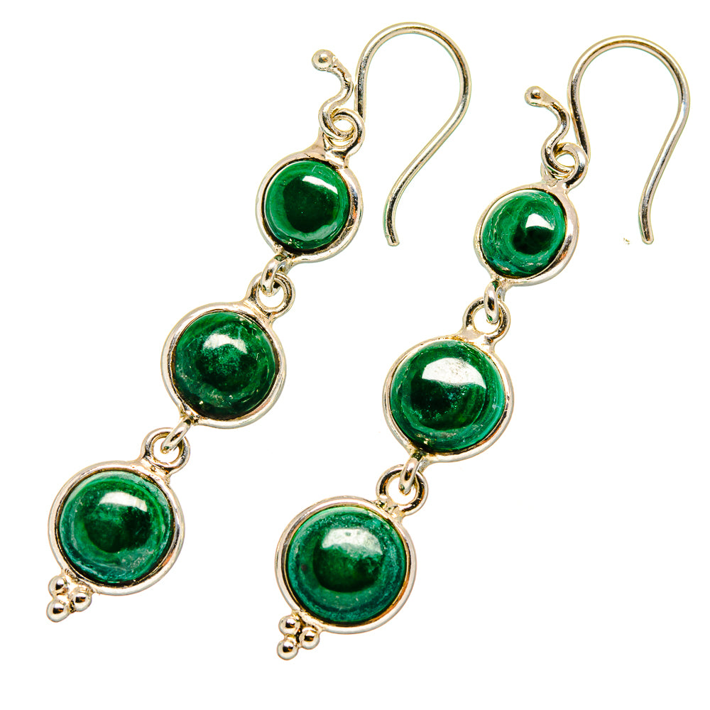 Malachite Earrings handcrafted by Anasilvercos - EARR419441