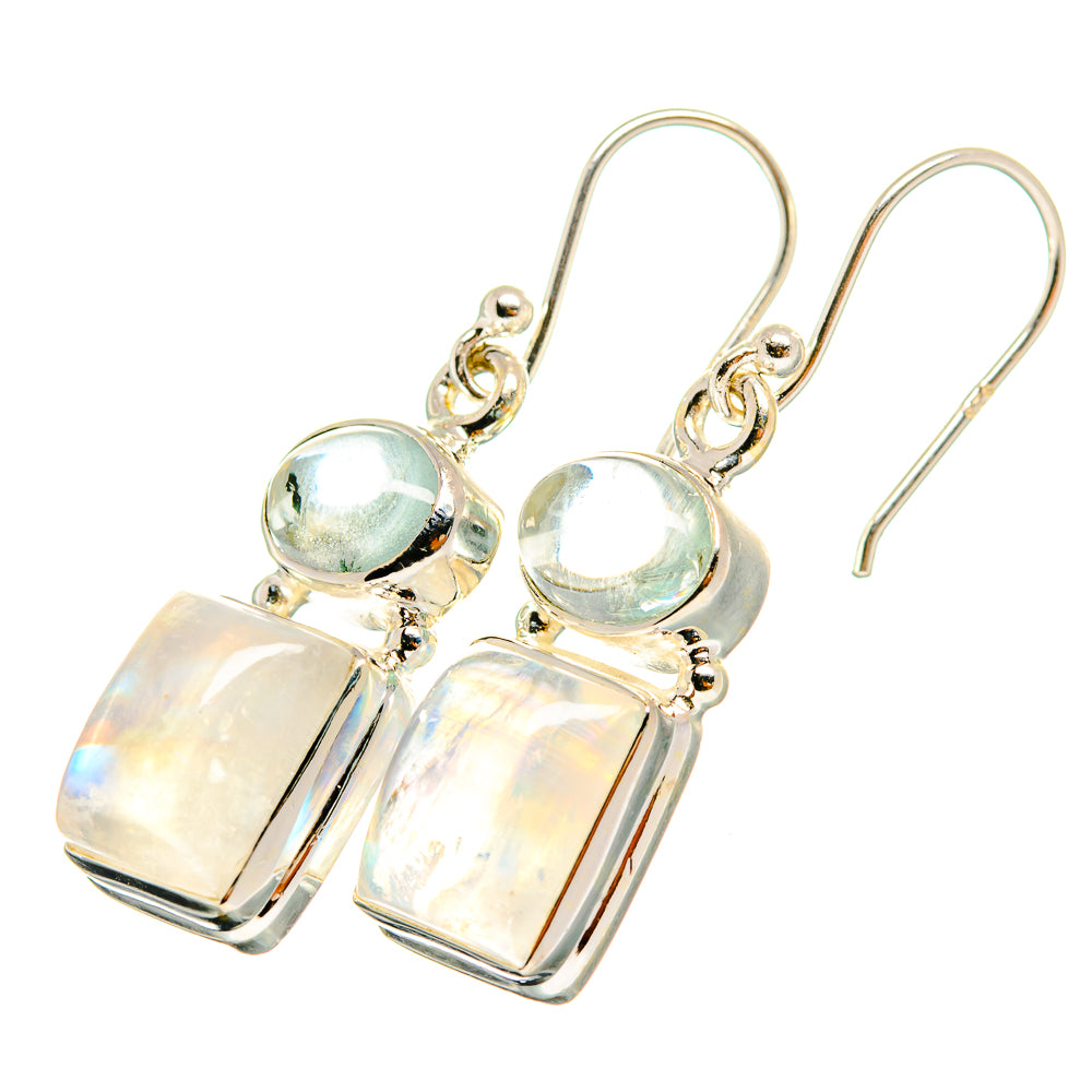 Rainbow Moonstone Earrings handcrafted by Anasilvercos - EARR419447