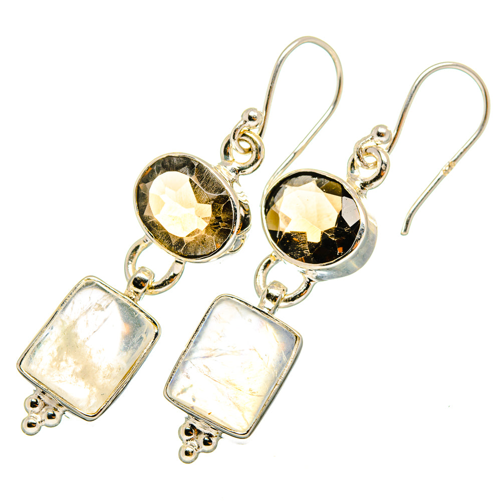 Rainbow Moonstone Earrings handcrafted by Anasilvercos - EARR419462