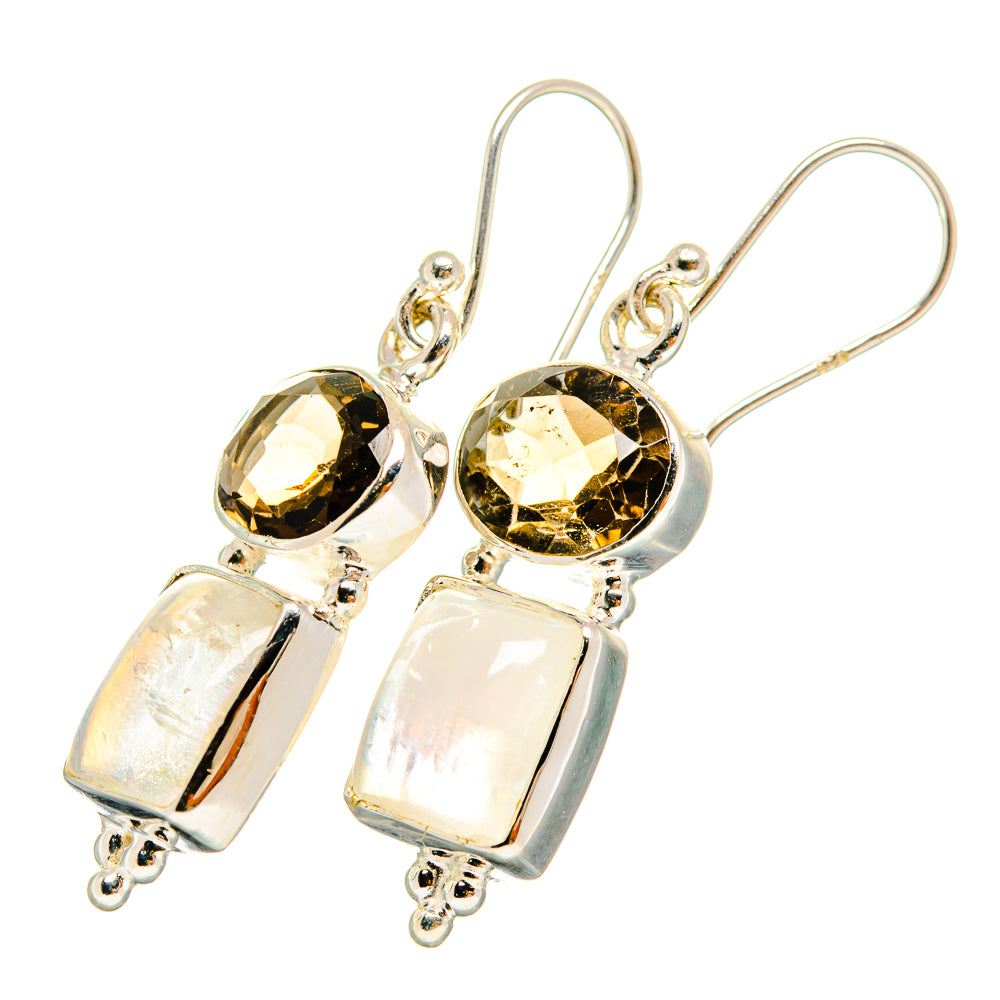 Rainbow Moonstone Earrings handcrafted by Anasilvercos - EARR419466