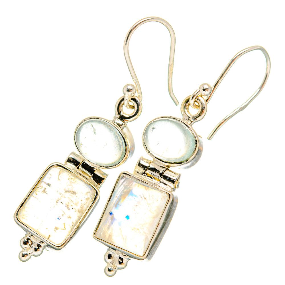Rainbow Moonstone Earrings handcrafted by Anasilvercos - EARR419473