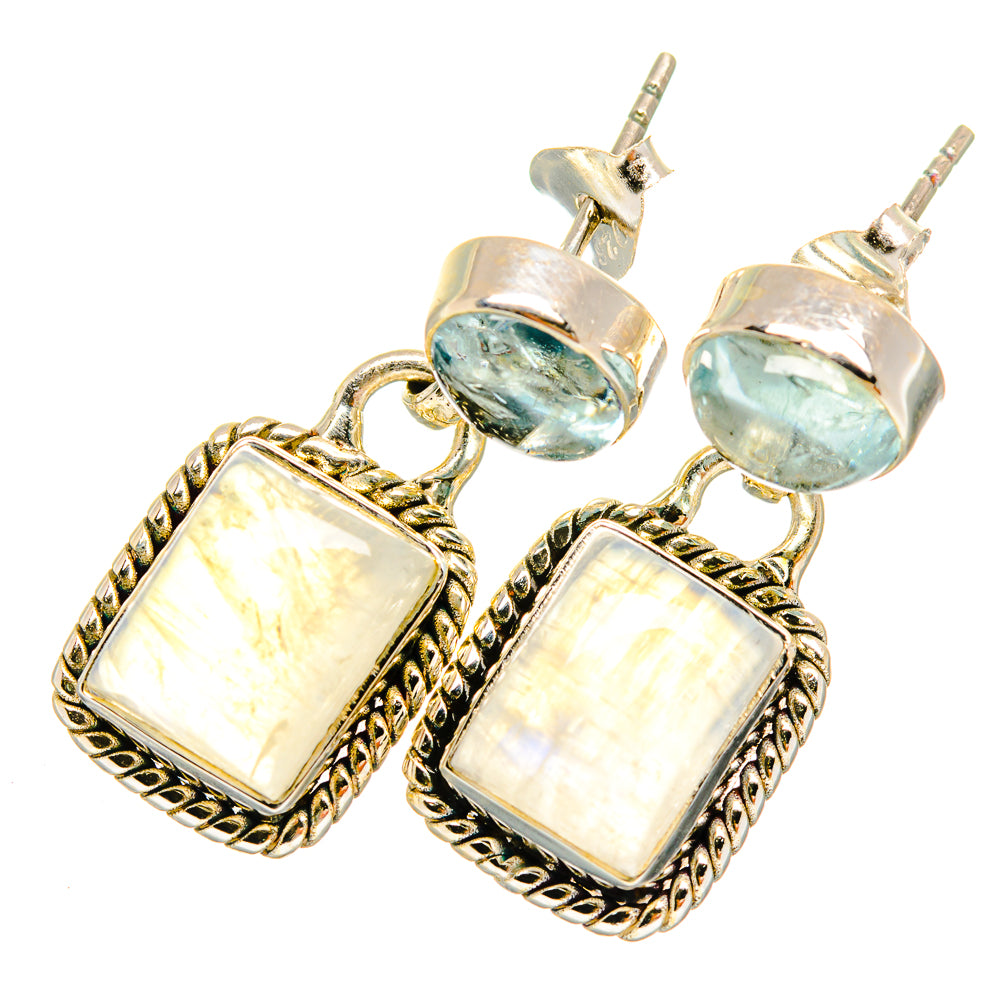 Rainbow Moonstone Earrings handcrafted by Anasilvercos - EARR419477