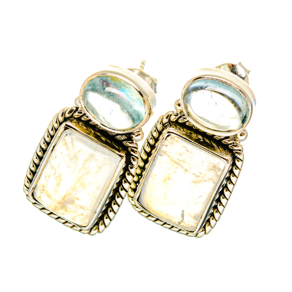 Rainbow Moonstone Earrings handcrafted by Anasilvercos - EARR419480