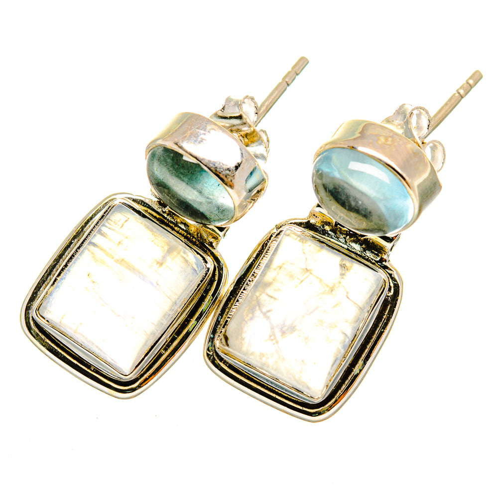 Rainbow Moonstone Earrings handcrafted by Anasilvercos - EARR419491