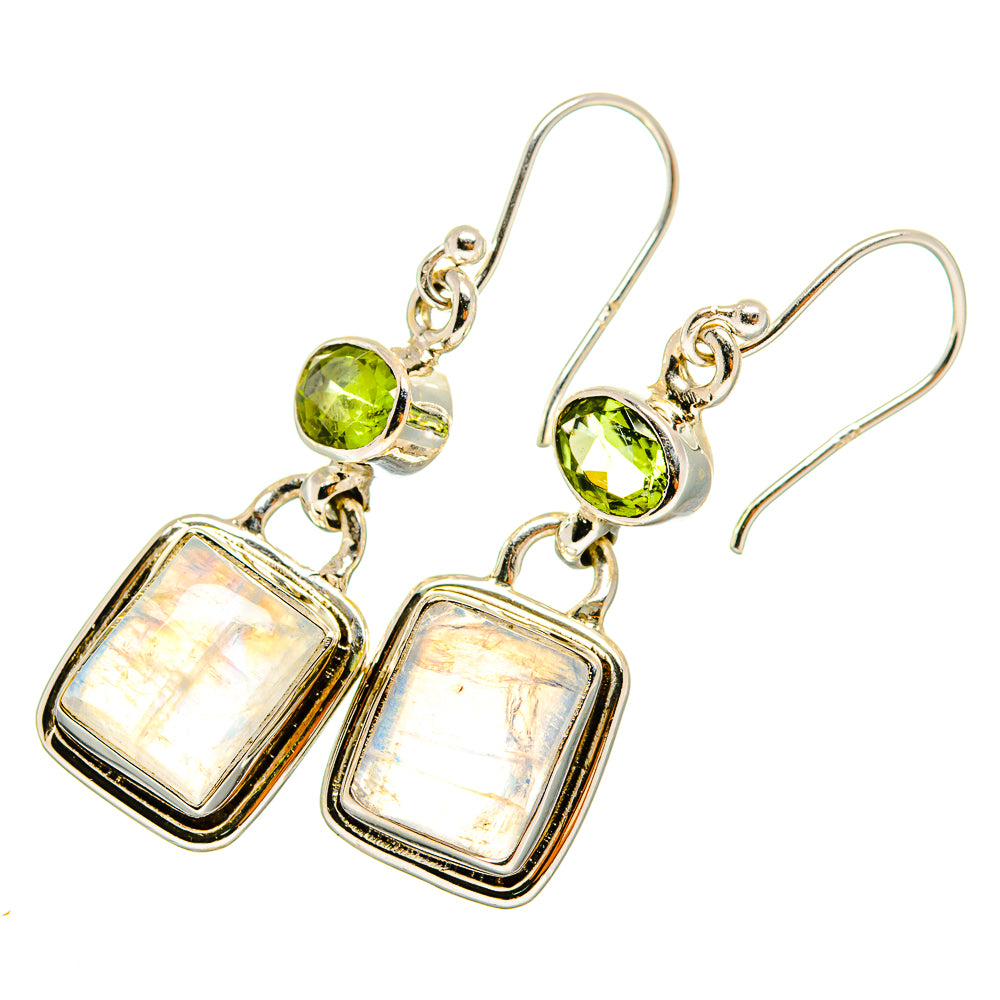 Rainbow Moonstone Earrings handcrafted by Anasilvercos - EARR419504
