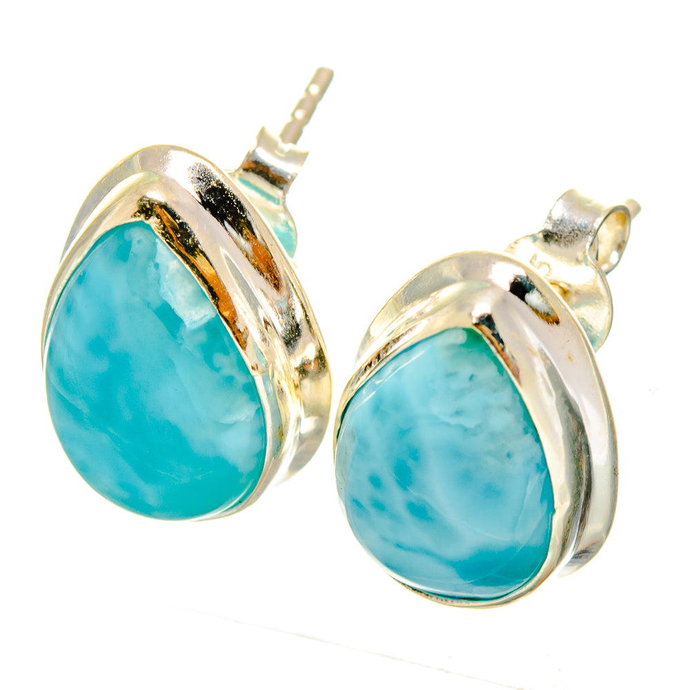 Larimar Earrings handcrafted by Anasilvercos - EARR419516