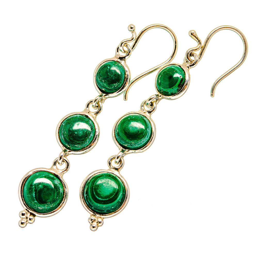 Malachite Earrings handcrafted by Anasilvercos - EARR419528
