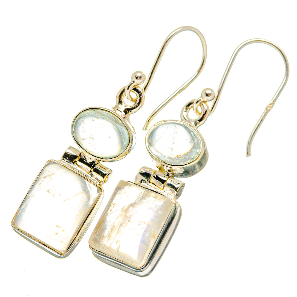 Rainbow Moonstone Earrings handcrafted by Anasilvercos - EARR419561