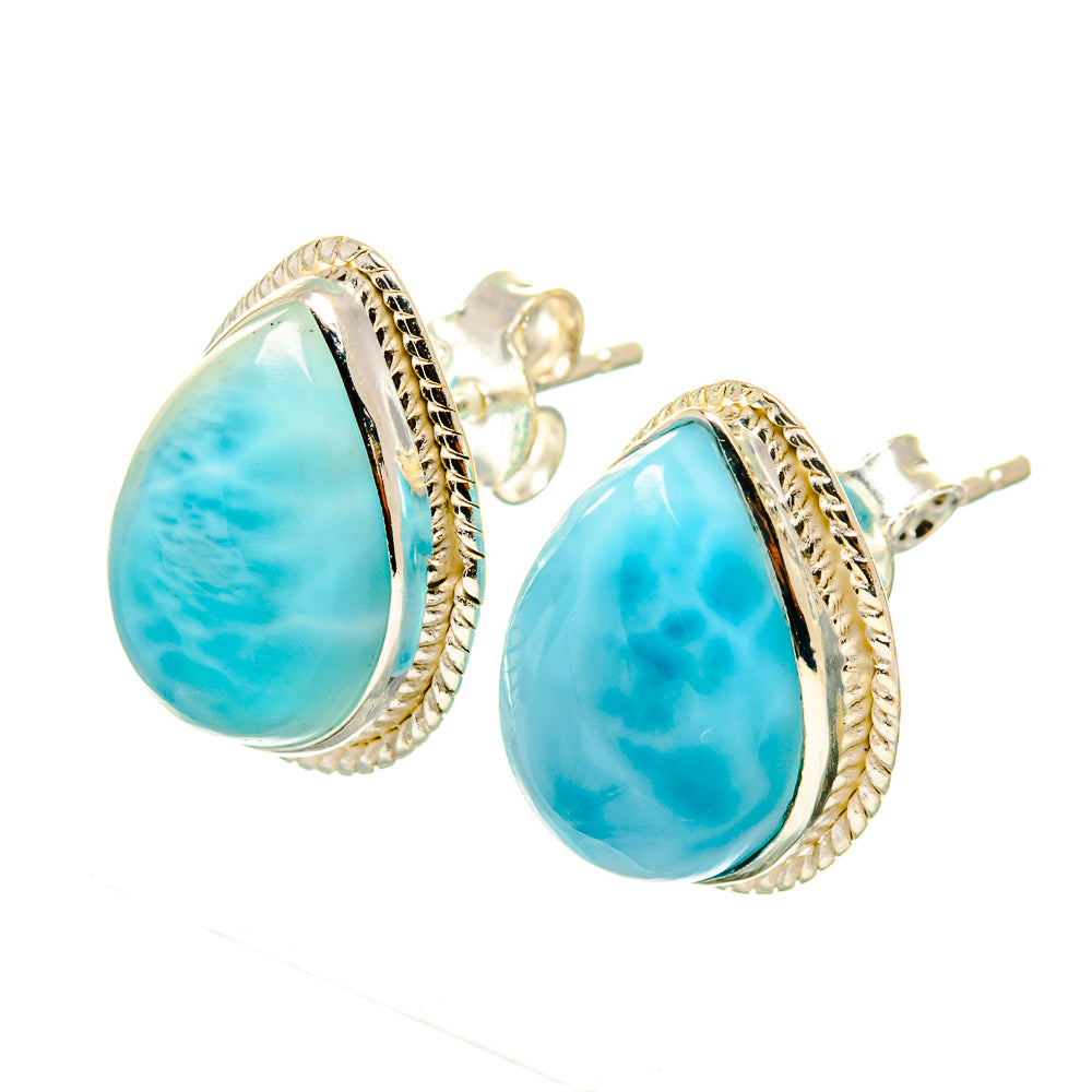 Larimar Earrings handcrafted by Anasilvercos - EARR419588