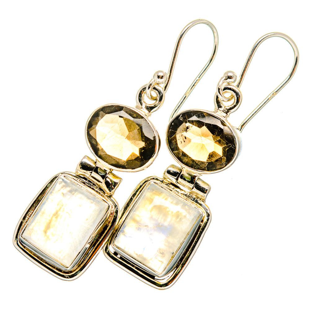 Rainbow Moonstone Earrings handcrafted by Anasilvercos - EARR419602