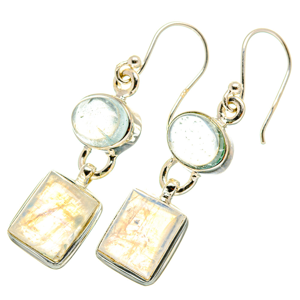Rainbow Moonstone Earrings handcrafted by Anasilvercos - EARR419607