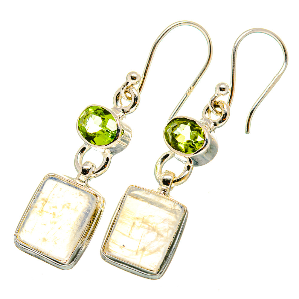 Rainbow Moonstone Earrings handcrafted by Anasilvercos - EARR419610