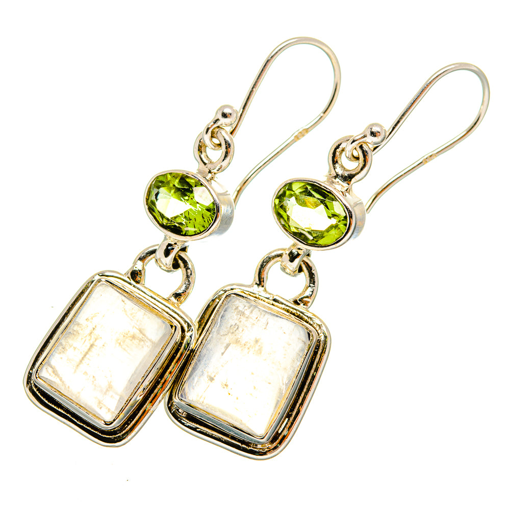 Rainbow Moonstone Earrings handcrafted by Anasilvercos - EARR419614