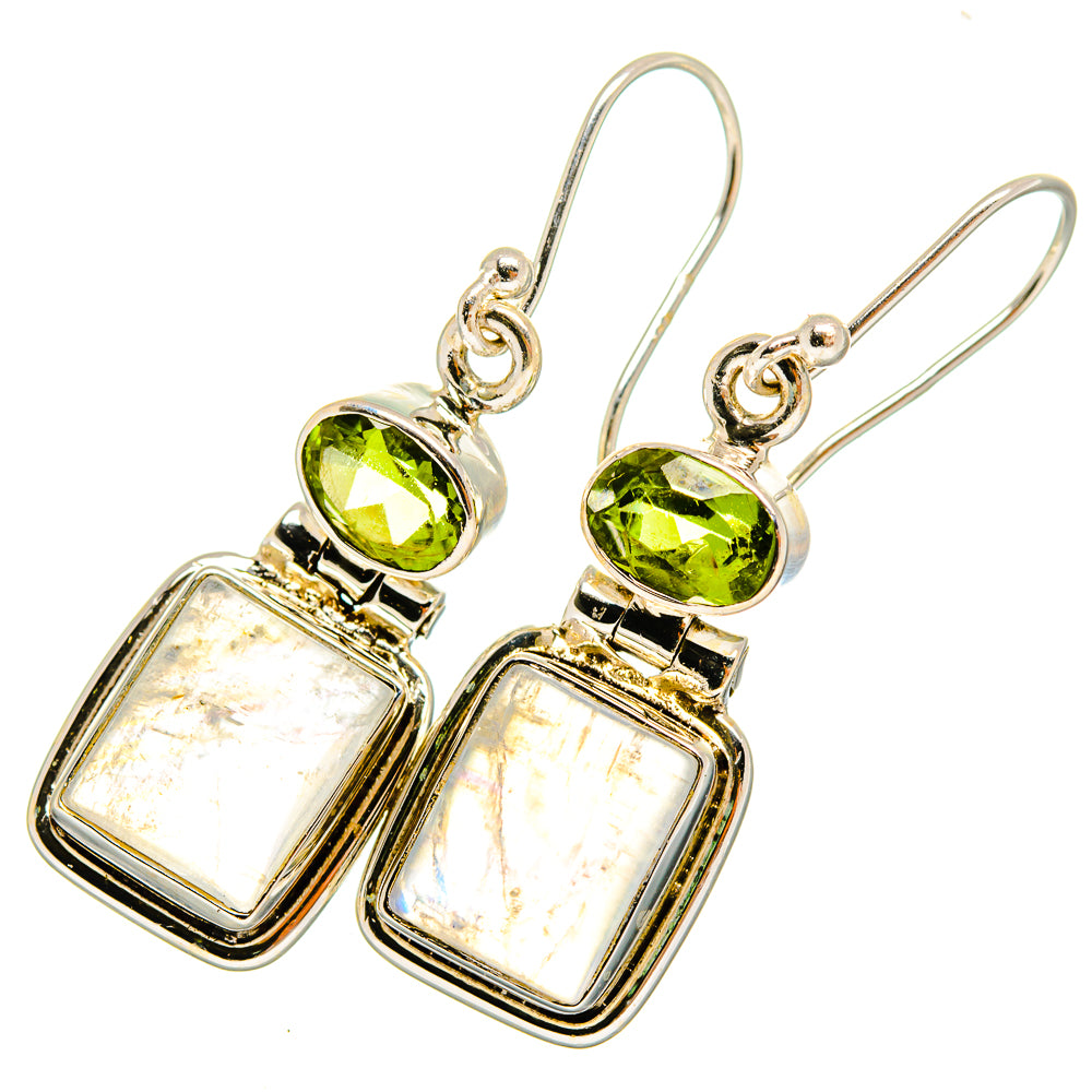 Rainbow Moonstone Earrings handcrafted by Anasilvercos - EARR419616