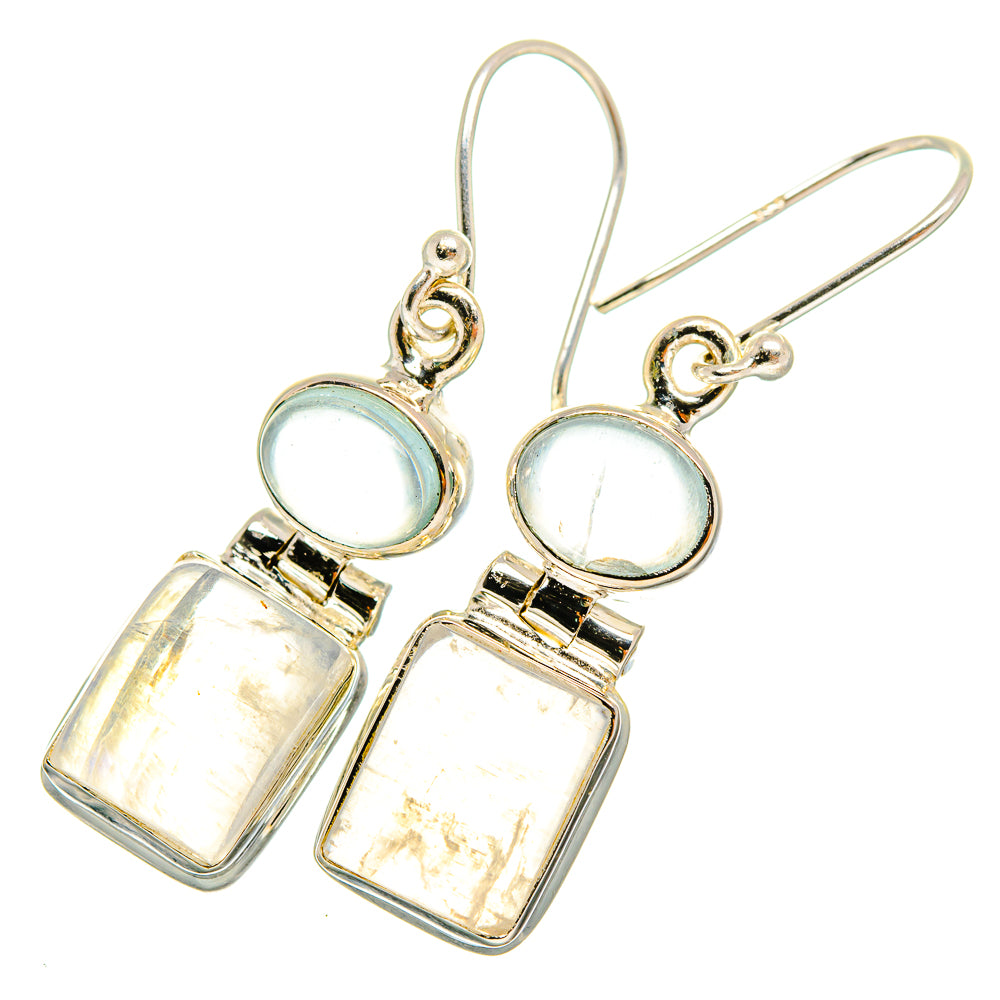 Rainbow Moonstone Earrings handcrafted by Anasilvercos - EARR419626