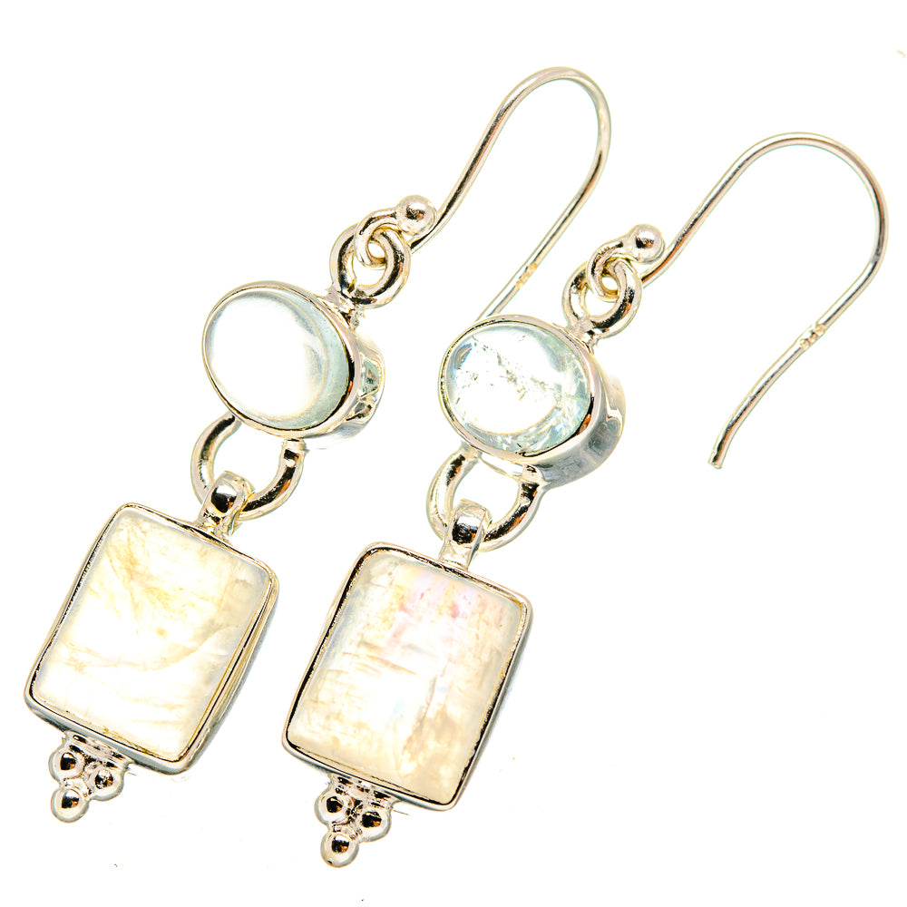 Rainbow Moonstone Earrings handcrafted by Anasilvercos - EARR419633