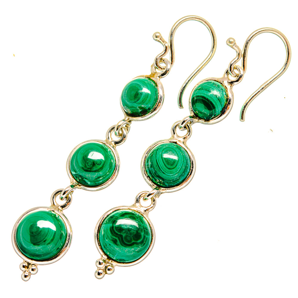 Malachite Earrings handcrafted by Anasilvercos - EARR419637