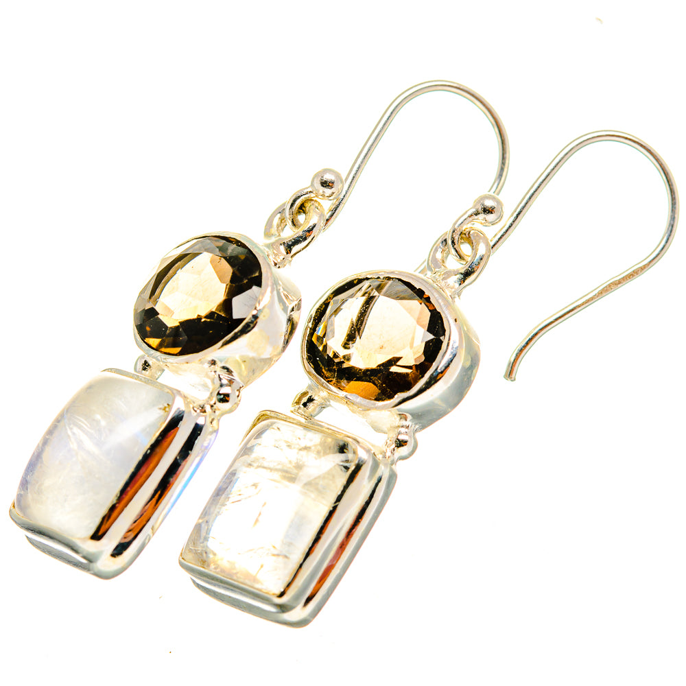 Rainbow Moonstone Earrings handcrafted by Anasilvercos - EARR419639