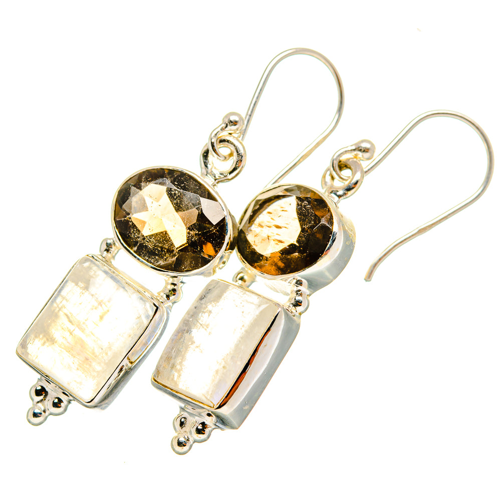 Rainbow Moonstone Earrings handcrafted by Anasilvercos - EARR419643