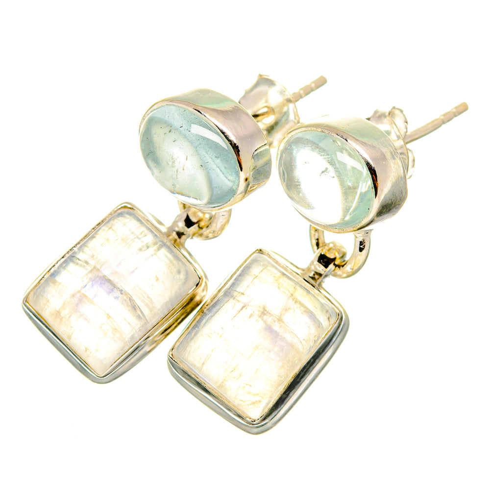 Rainbow Moonstone Earrings handcrafted by Anasilvercos - EARR419645