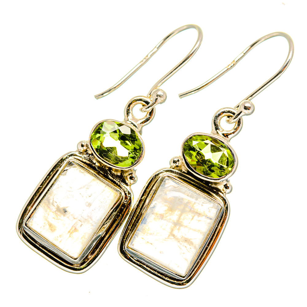 Rainbow Moonstone Earrings handcrafted by Anasilvercos - EARR419648