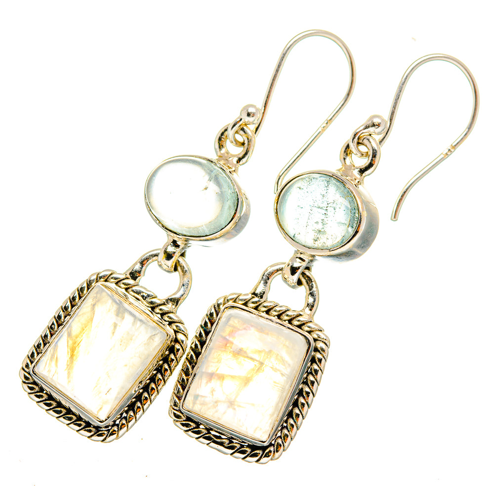 Rainbow Moonstone Earrings handcrafted by Anasilvercos - EARR419649