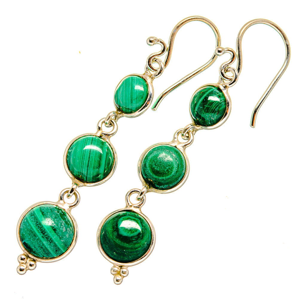 Malachite Earrings handcrafted by Anasilvercos - EARR419653