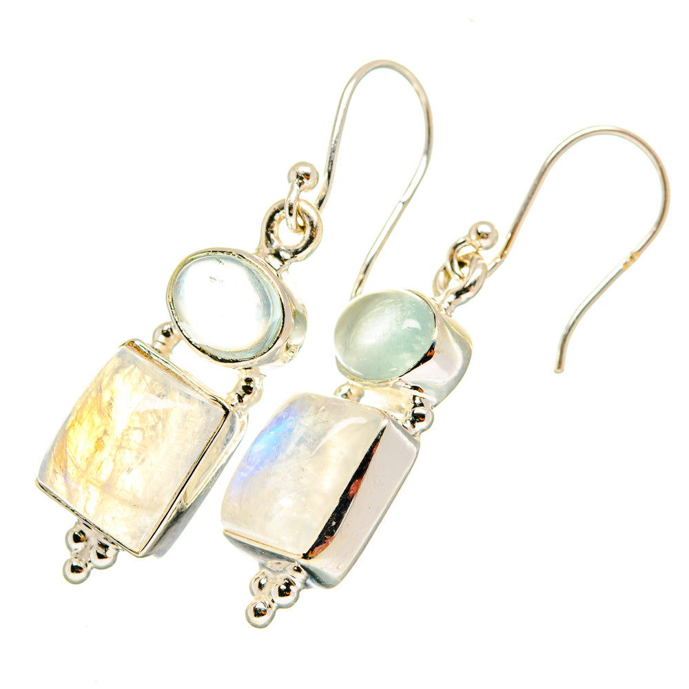 Rainbow Moonstone Earrings handcrafted by Anasilvercos - EARR419655