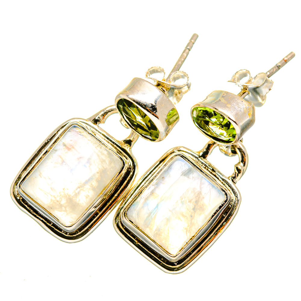 Rainbow Moonstone Earrings handcrafted by Anasilvercos - EARR419660