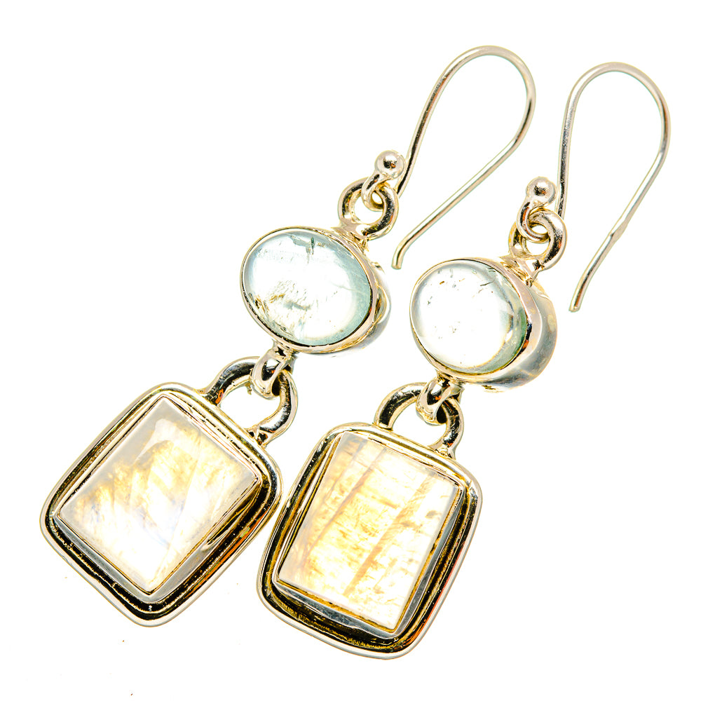 Rainbow Moonstone Earrings handcrafted by Anasilvercos - EARR419662