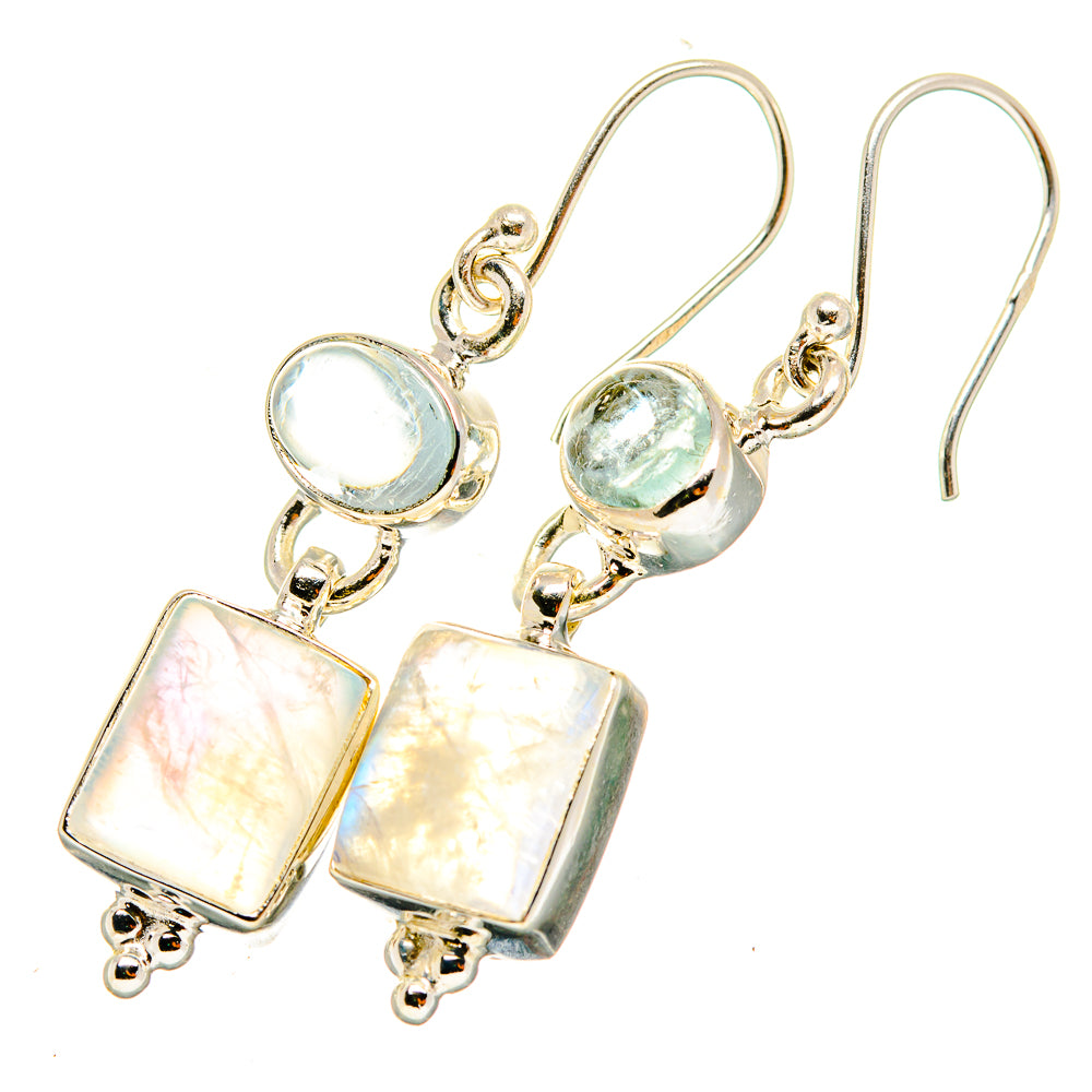 Rainbow Moonstone Earrings handcrafted by Anasilvercos - EARR419663