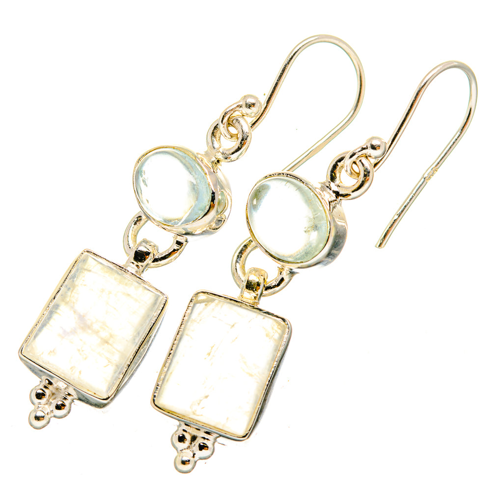 Rainbow Moonstone Earrings handcrafted by Anasilvercos - EARR419669