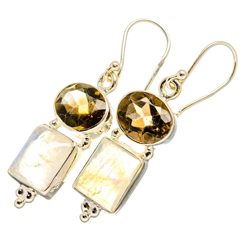 Rainbow Moonstone Earrings handcrafted by Anasilvercos - EARR419672