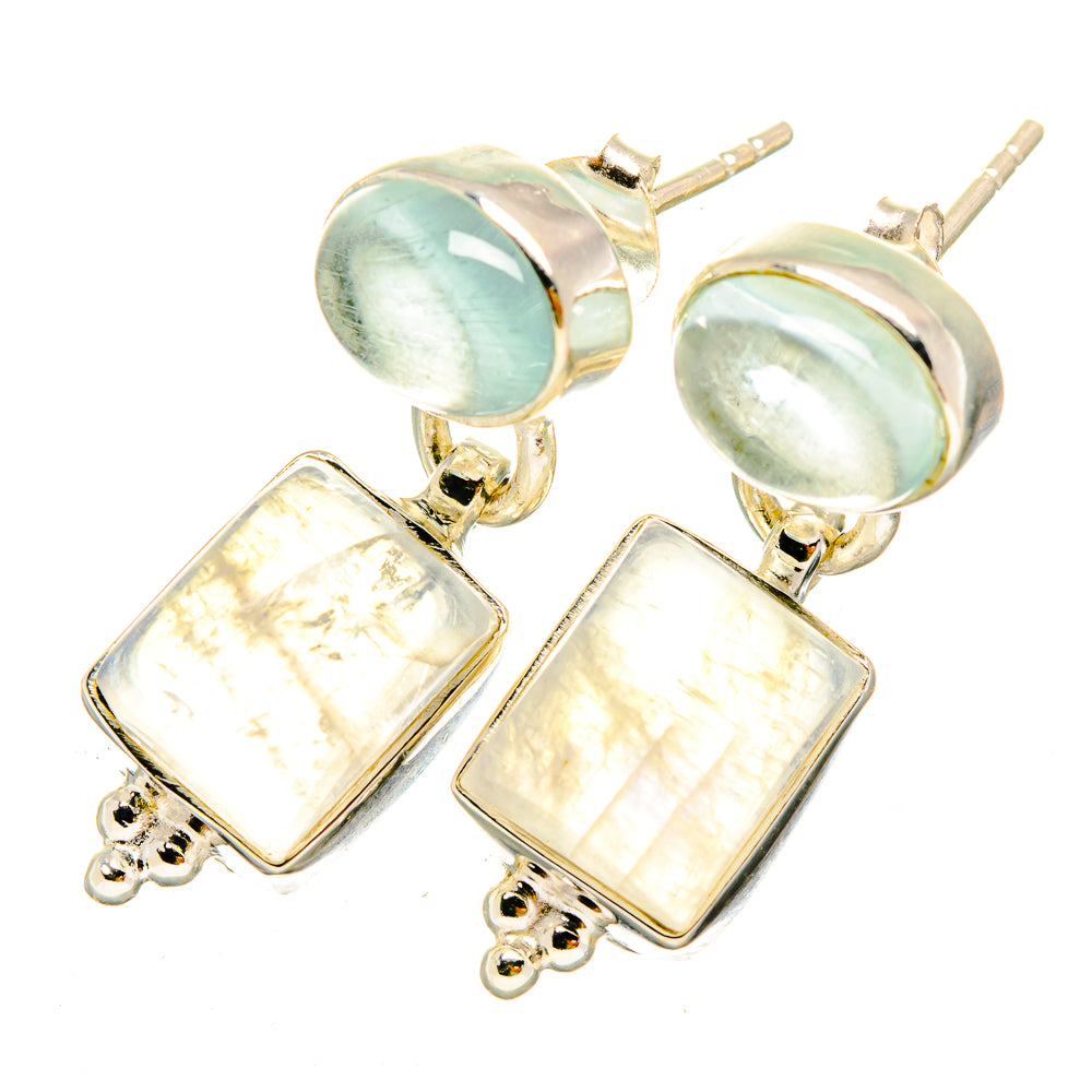 Rainbow Moonstone Earrings handcrafted by Anasilvercos - EARR419675