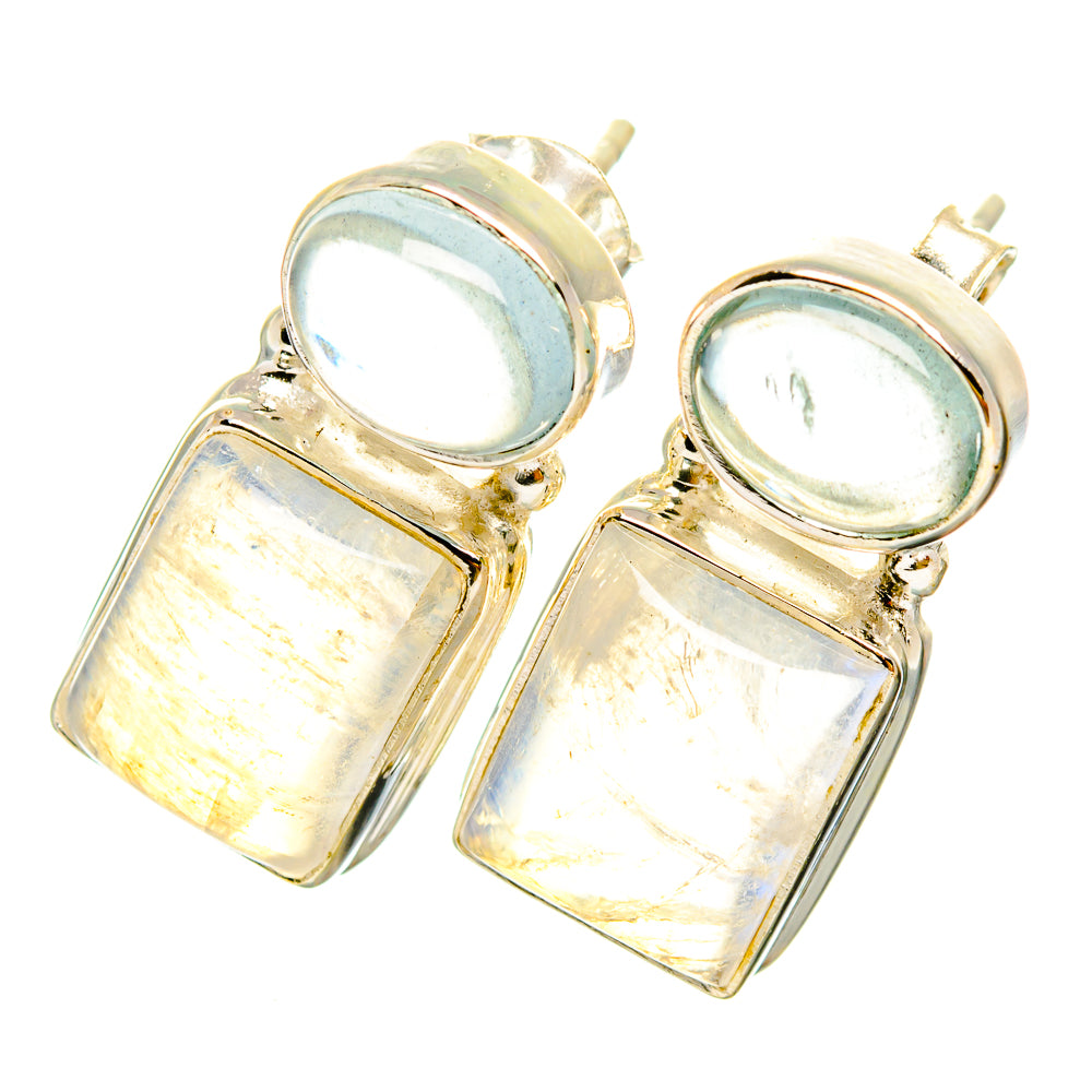 Rainbow Moonstone Earrings handcrafted by Anasilvercos - EARR419682