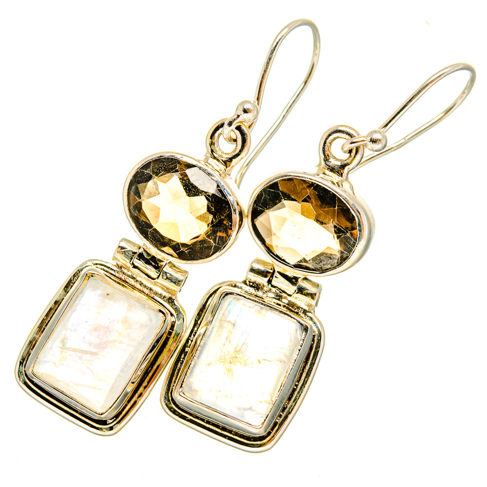 Rainbow Moonstone Earrings handcrafted by Anasilvercos - EARR419690